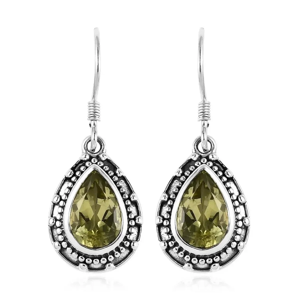 Ouro Verde Quartz Earrings in 925 Sterling Silver
